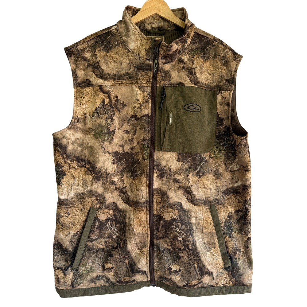 Drake Waterfowl Mens Mossy Oak Terra Gila Camo Fleece Lined Vest DW8601 Large
